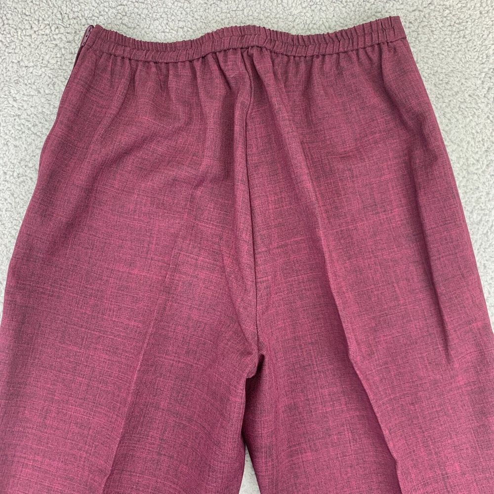Sag Harbor Dress Pants Womens 10 Burgundy High-Rise Elastic Waist Straight - Picture 2 of 10